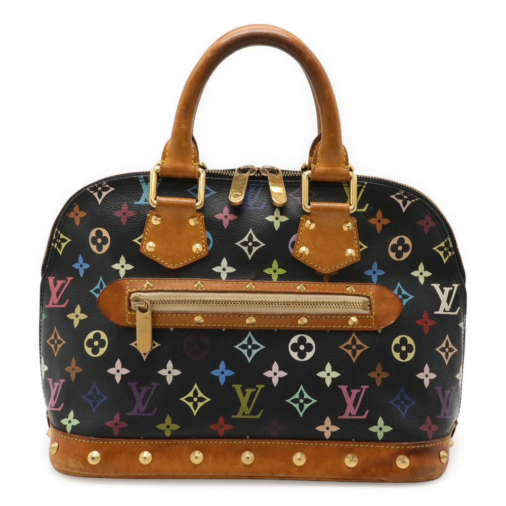 LOUIS VUITTON Monogram Multicolor Alma Handbag Studs Noir Black